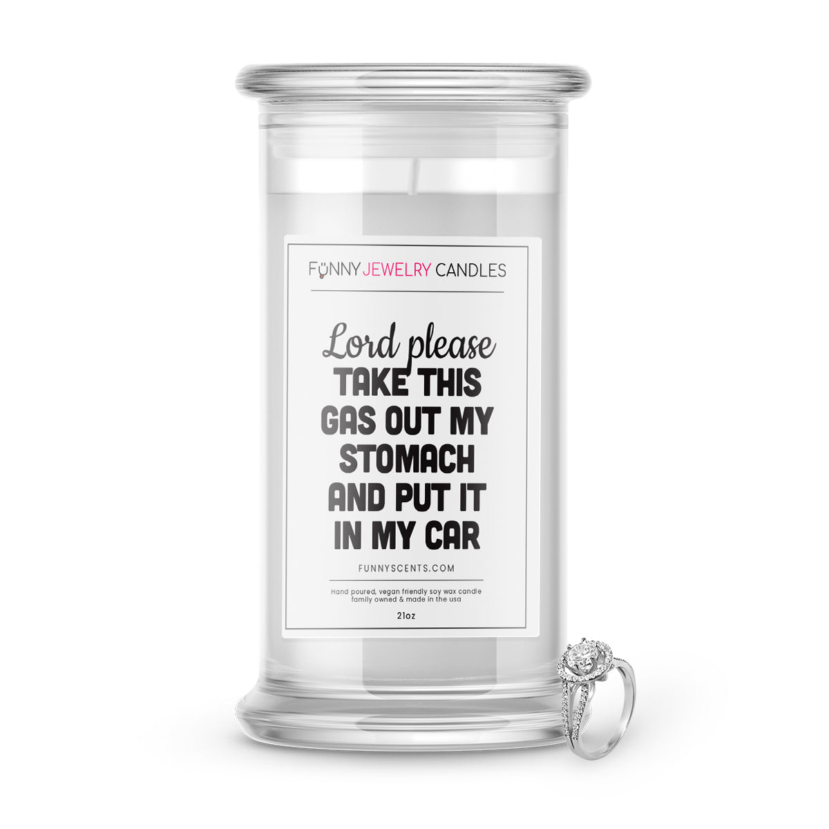 Lord please take this gas out my stomach and put it in my car Jewelry Funny Candles