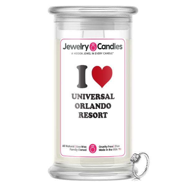 I Love UNIVERSAL ORLANDO RESORT Landmark Jewelry Candles