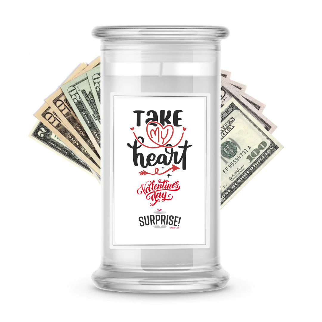Take My Heart Valentine's Day | Valentine's Day Surprise Cash Candles