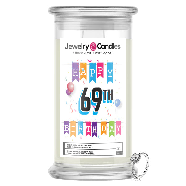 Happy 69th Birthday Jewelry Candle