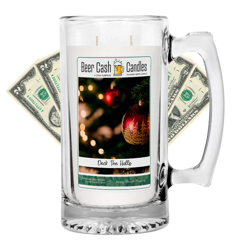 Deck the Halls Beer Cash Candle