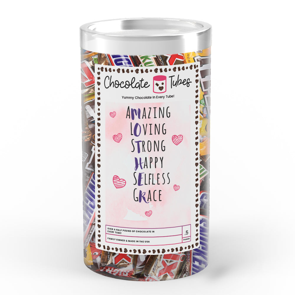 Amazing Loving Strong Happy Selfless Grace Chocolates