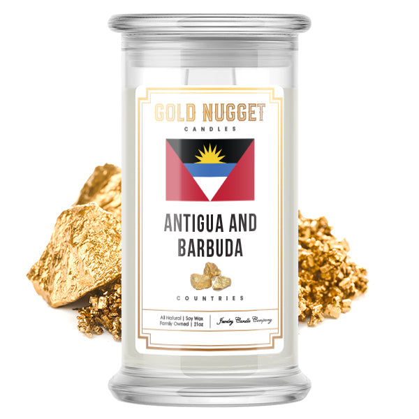 Antigua and Barbuda Countries Gold Nugget Candles