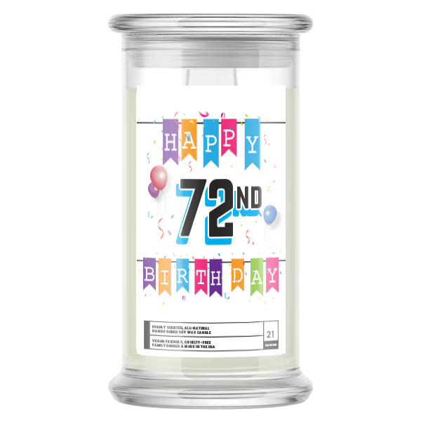 Happy 72nd Birthday Candle