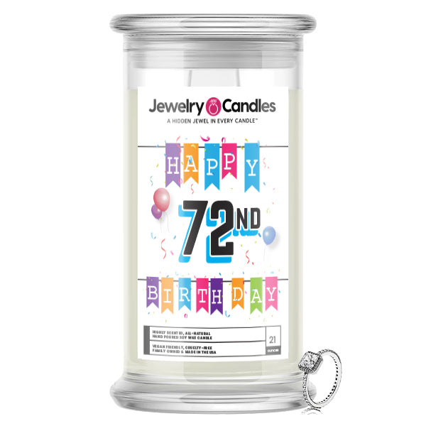Happy 72nd Birthday Jewelry Candle