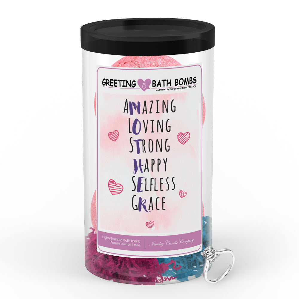 Amazing loving strong happy selfless grace Greetings Bath Bombs