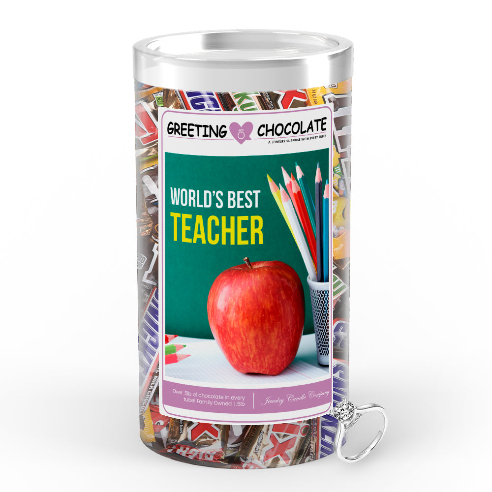 World's best teacher Greetings Chocolate