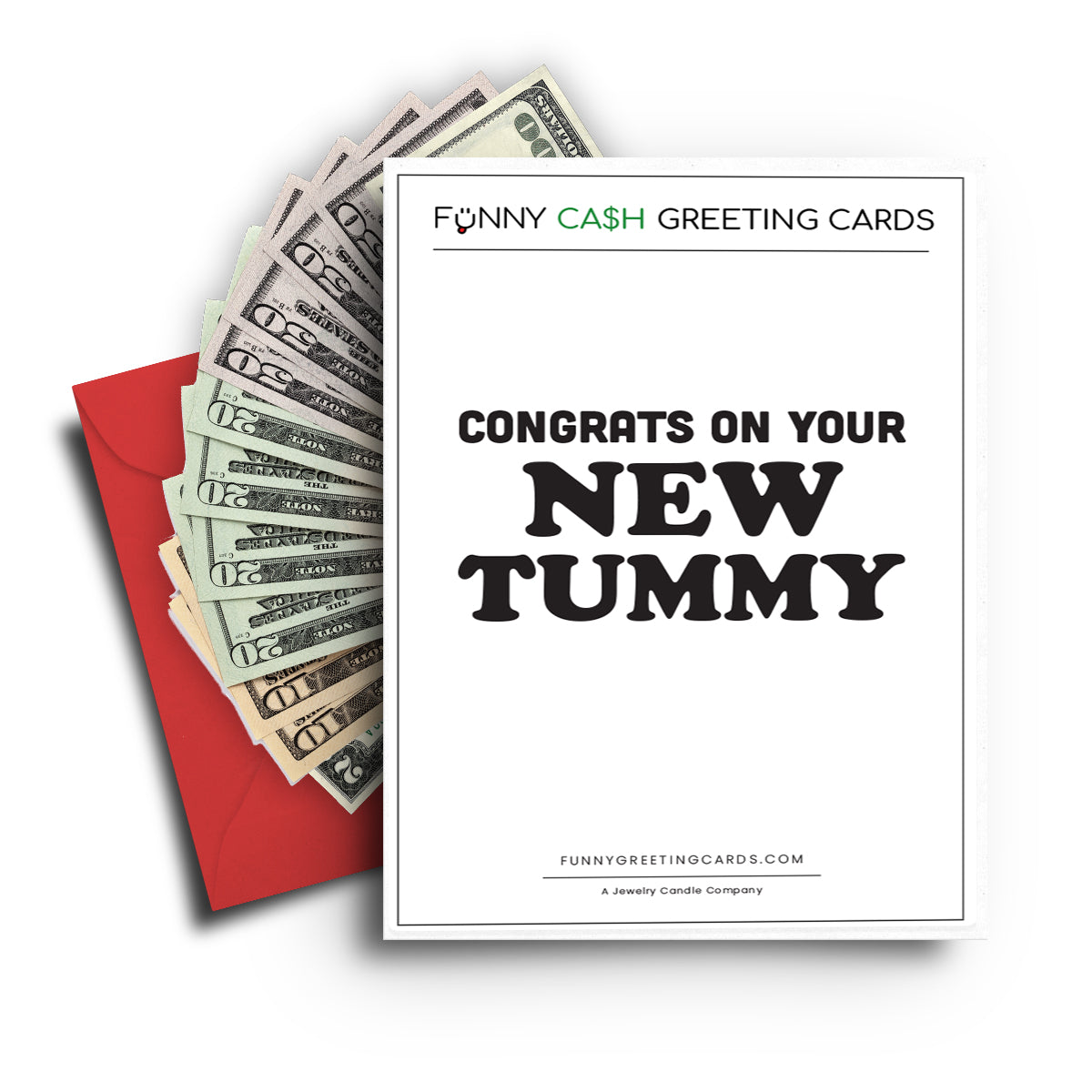 Congrats On Your New Tummy Funny Cash Greeting Cards
