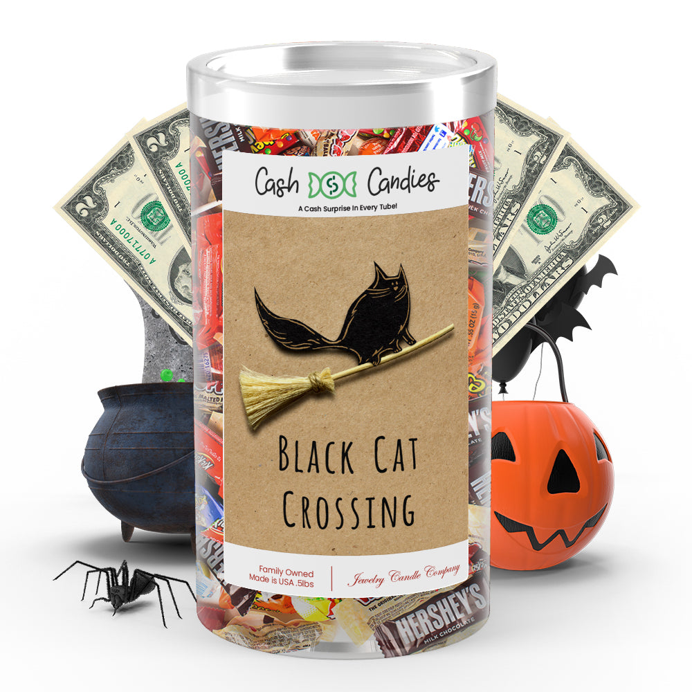 Black cat crossing Cash Candy
