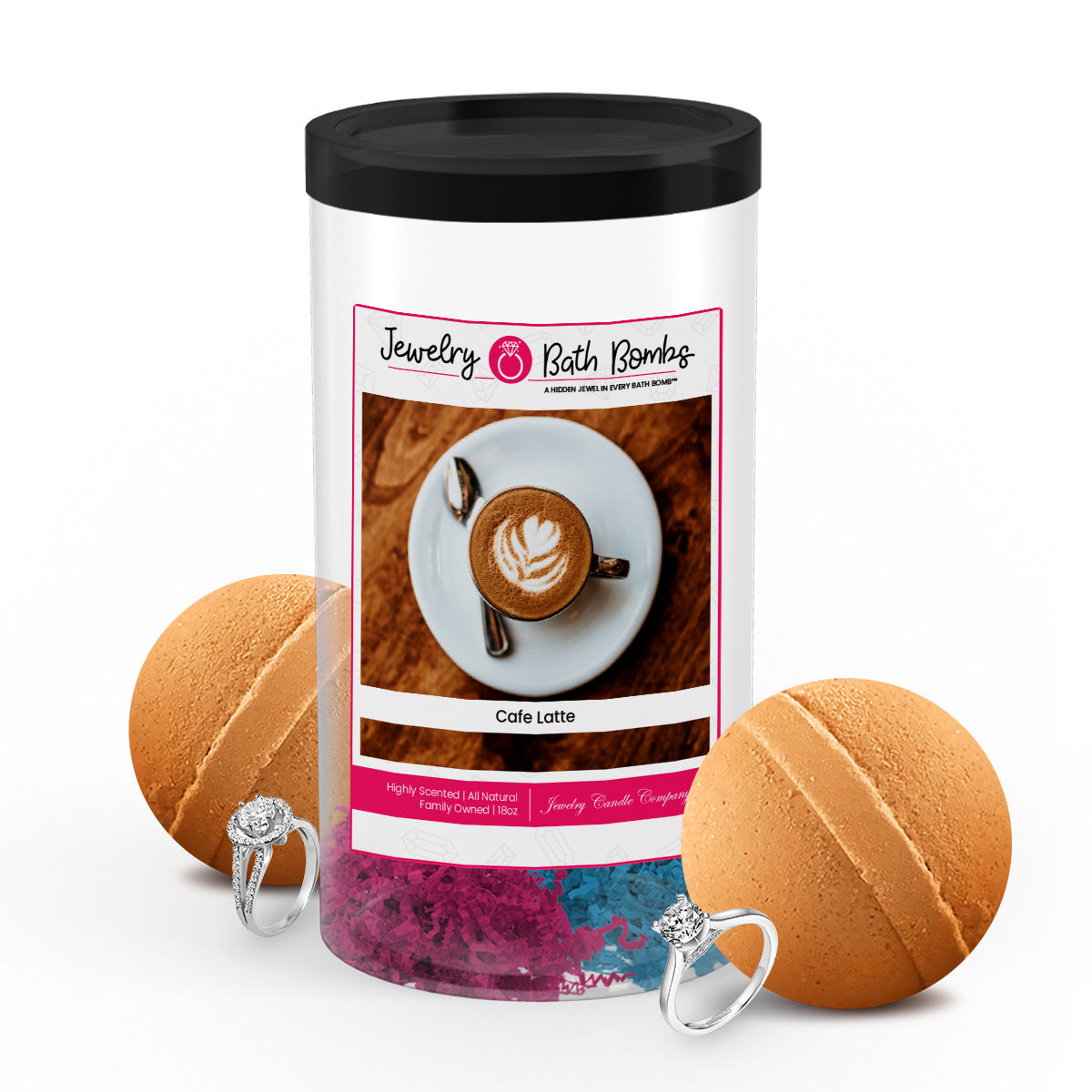 Café Latte Jewelry Bath Bombs Twin Pack