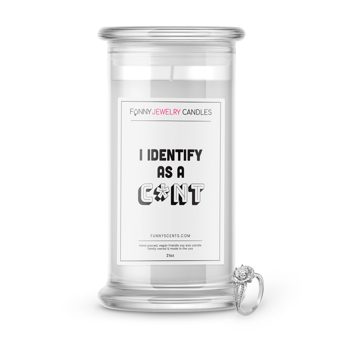 I Identify As a c*nt Jewelry Funny Candles