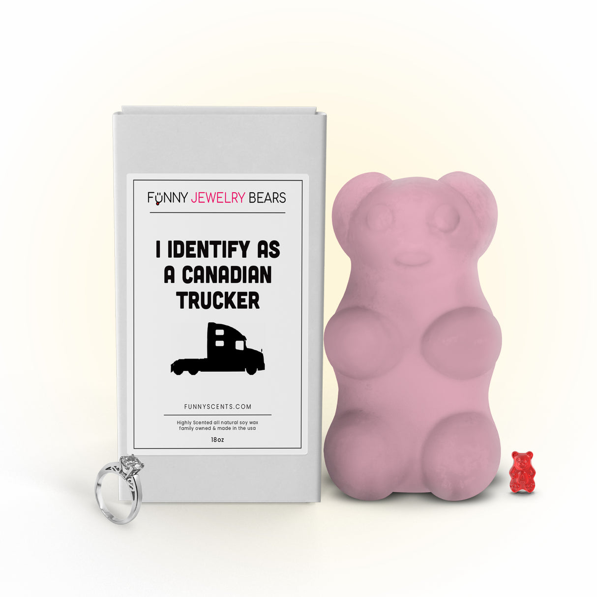 I Identify As a Canadian Trucker Funny Jewelry Bear Wax Melts
