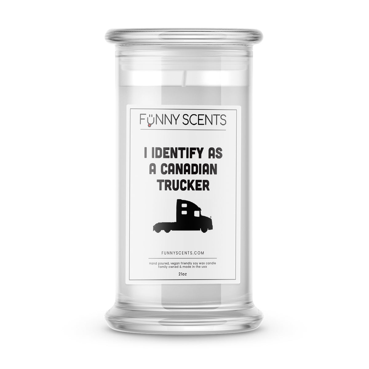 I Identify As a Canadian Trucker Funny Candles