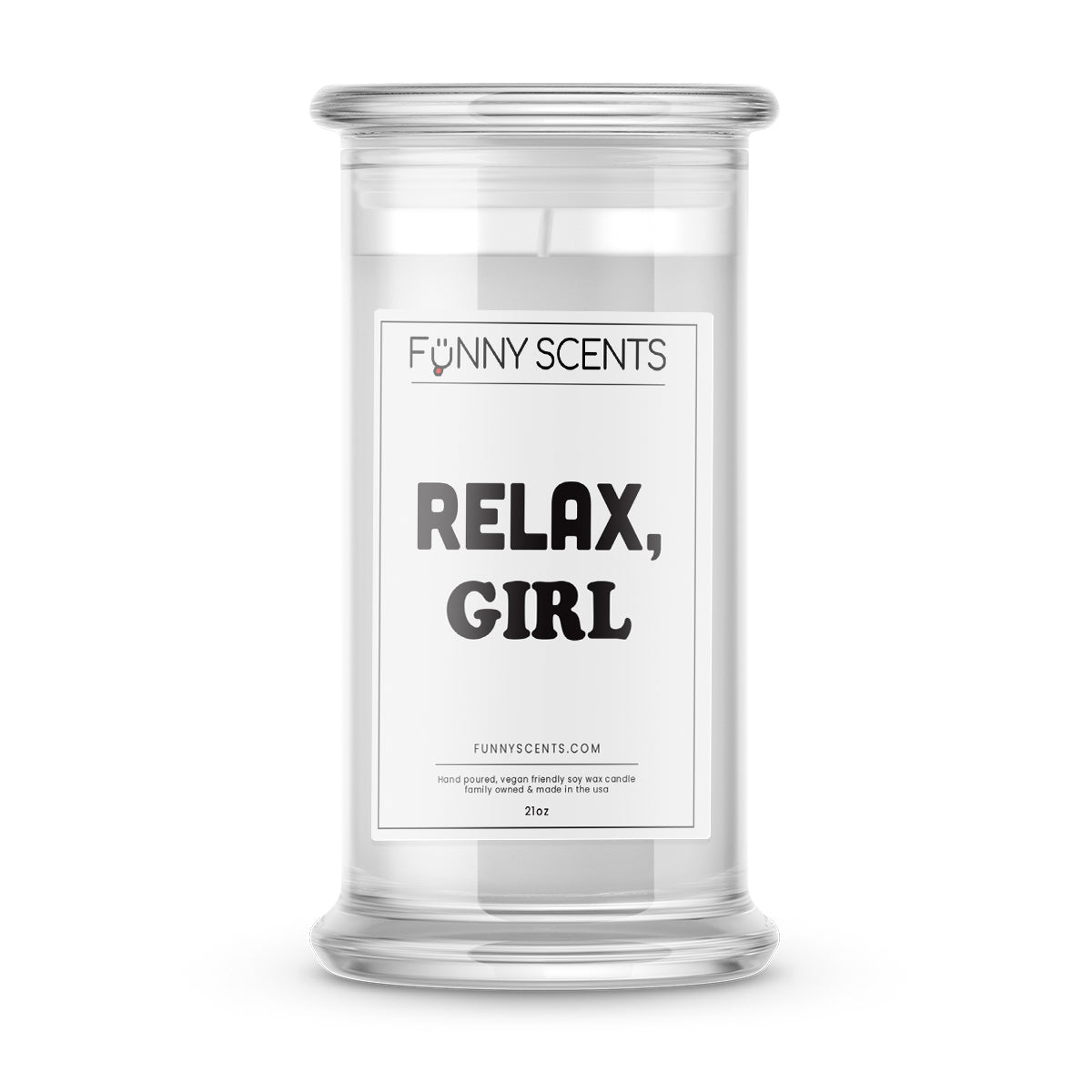 relax, girl funny candle