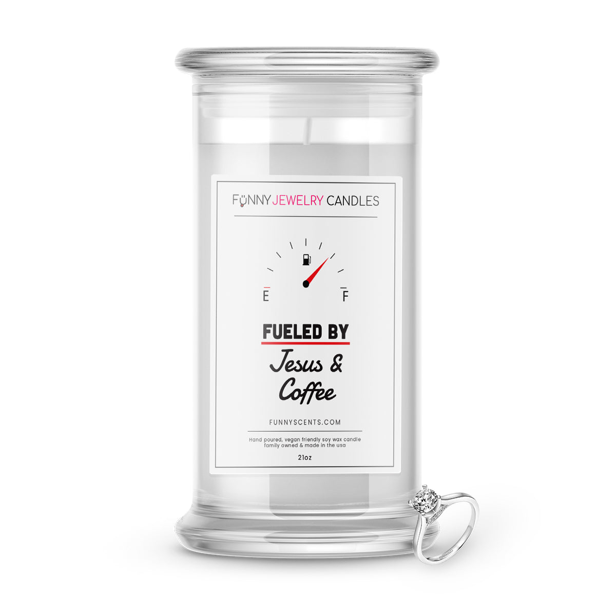 Fueled By Jesus and Coffee Jewelry Funny Candles