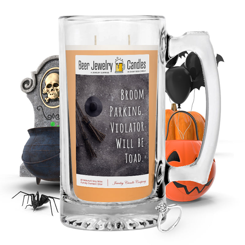 Broom parking violater will be toad Beer Jewelry Candle