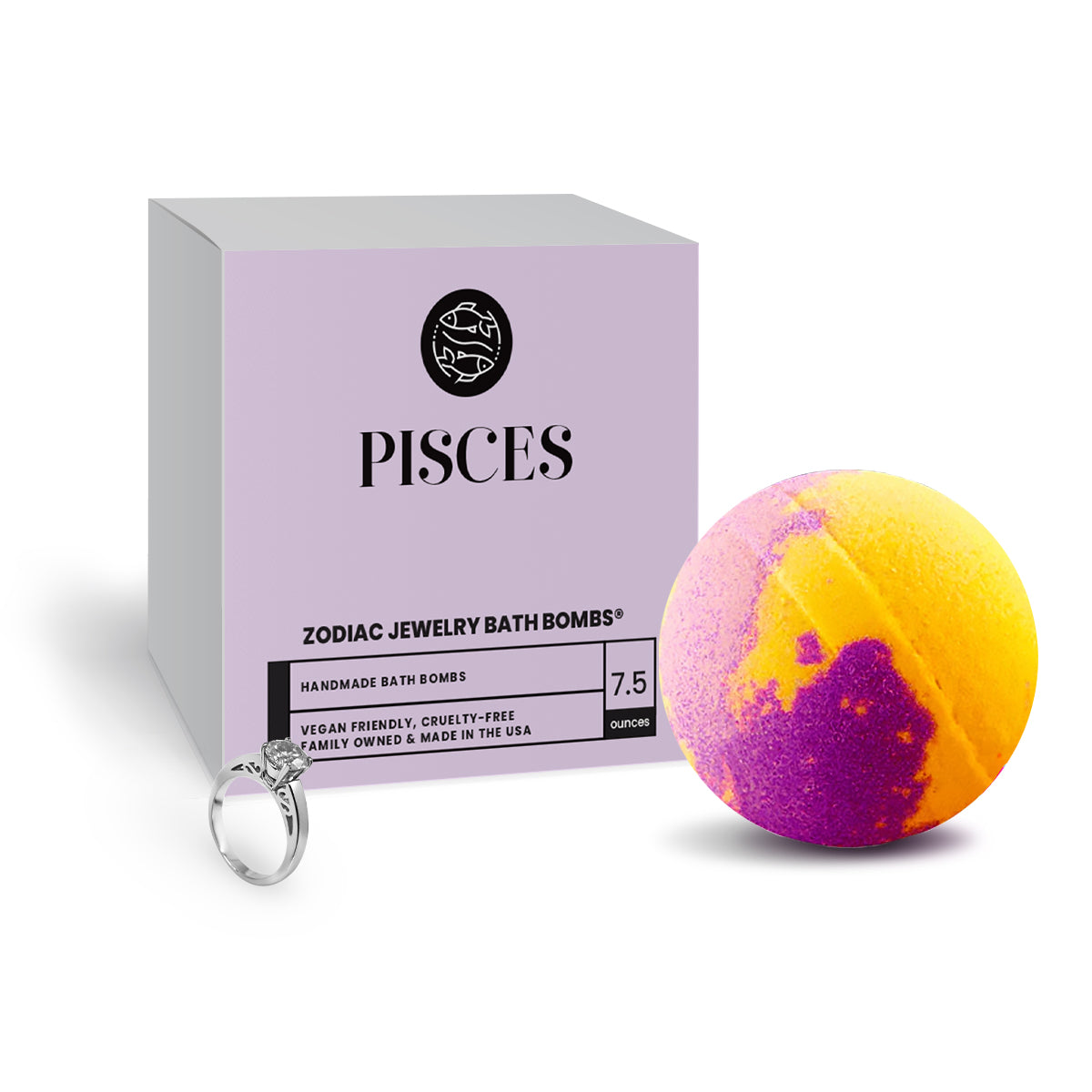 Pisces Zodiac Jewelry Bath Bomb