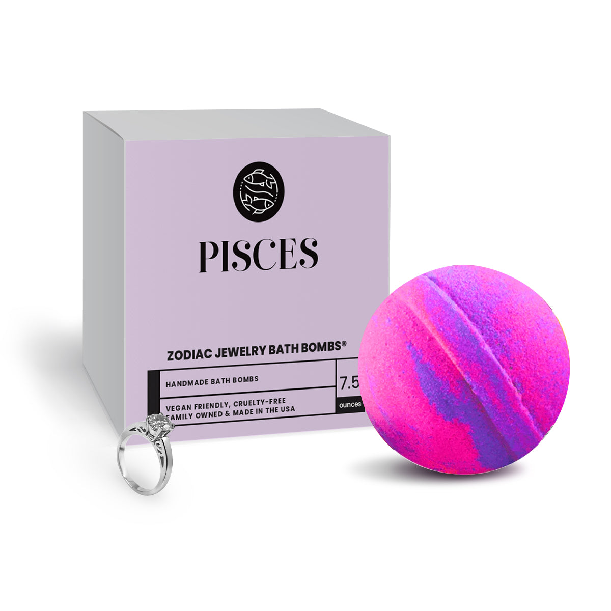 Pisces Zodiac Jewelry Bath Bomb