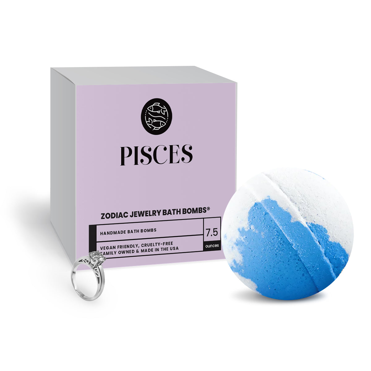 Pisces Zodiac Jewelry Bath Bomb