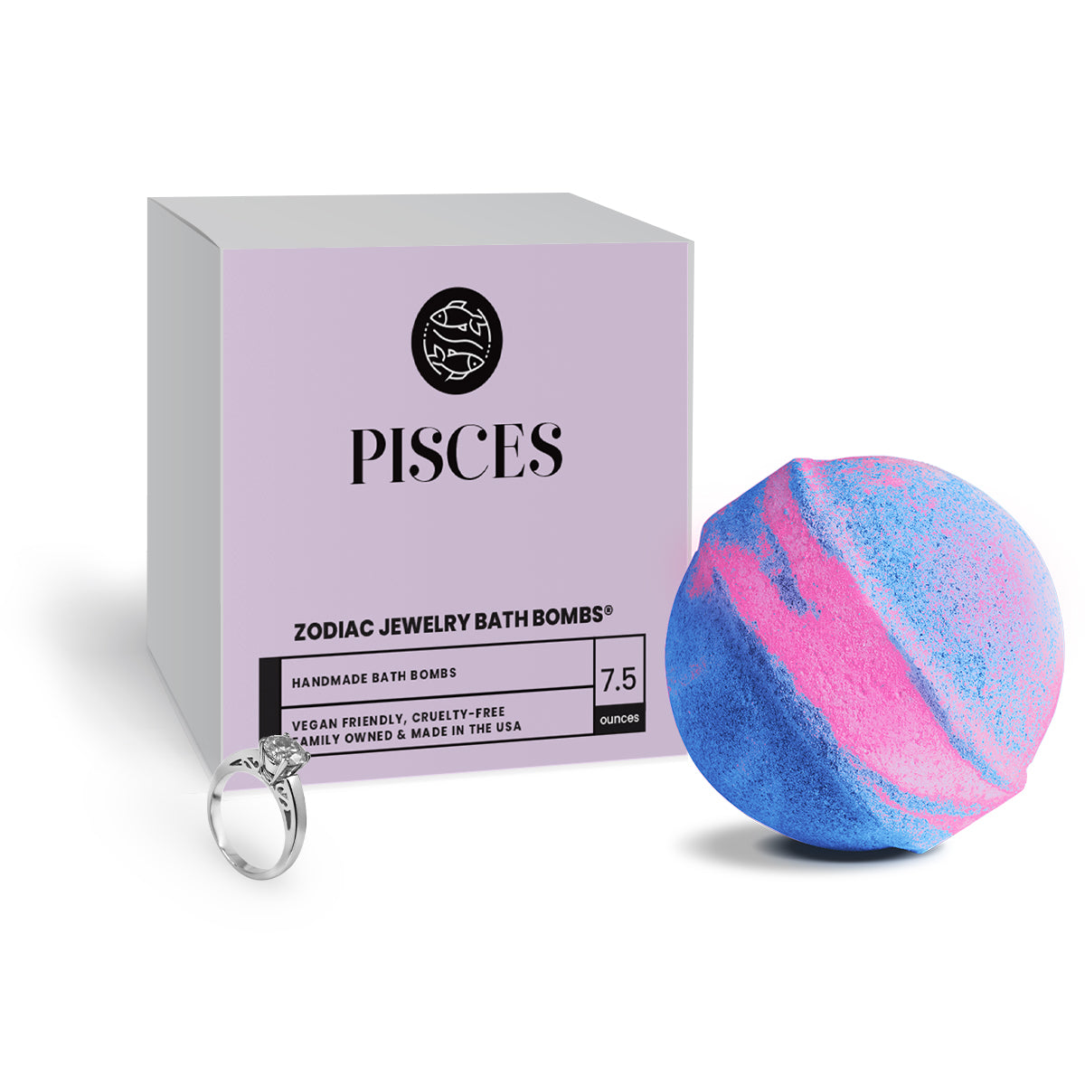 Pisces Zodiac Jewelry Bath Bomb