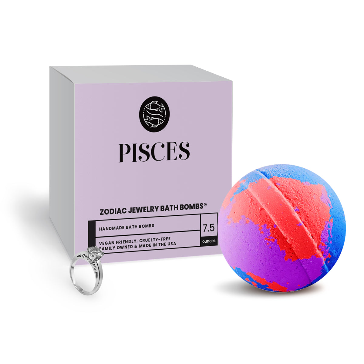 Pisces Zodiac Jewelry Bath Bomb