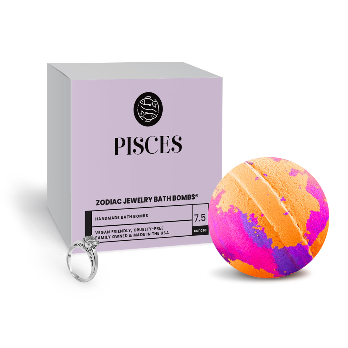 Pisces Zodiac Jewelry Bath Bomb