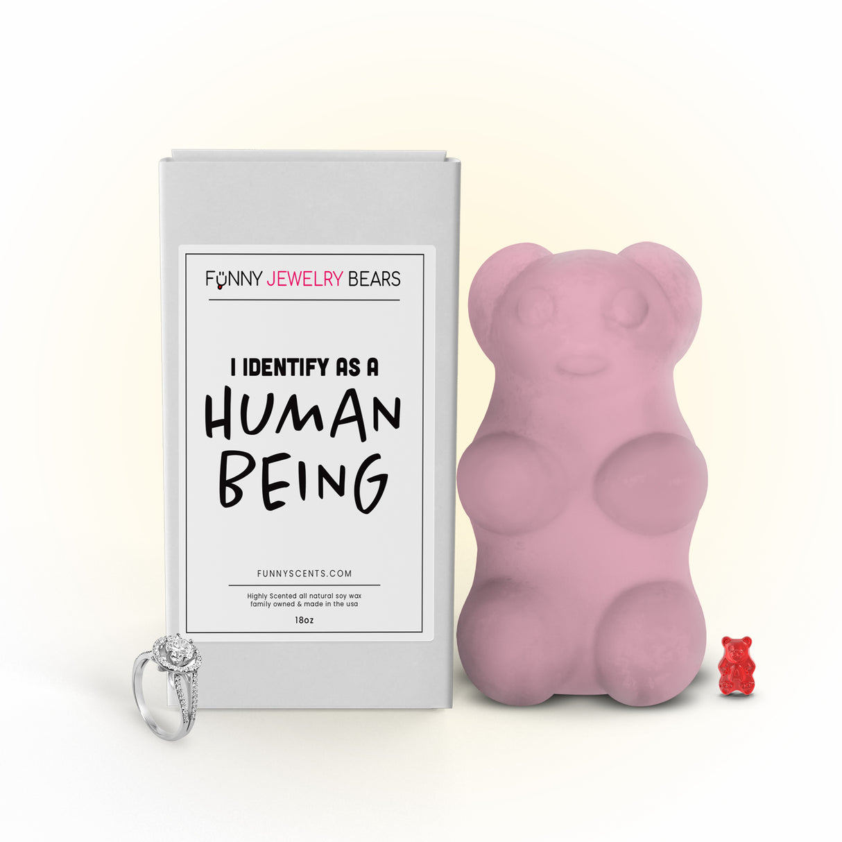 I Identify As a Human Being Funny Jewelry Bear Wax Melts
