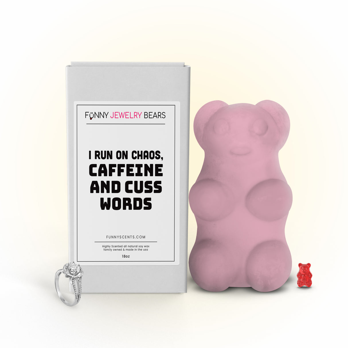 I Run on Chaos, Caffeine and Cuss Words Funny Jewelry Bear Wax Melts