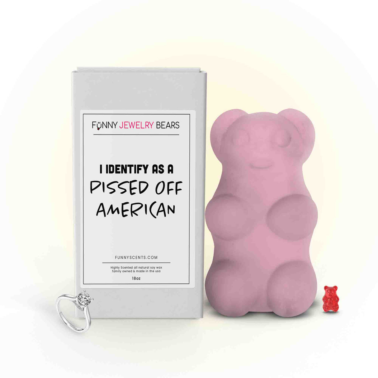 I Identify As a Pissed Off American Funny Jewelry Bear Wax Melts