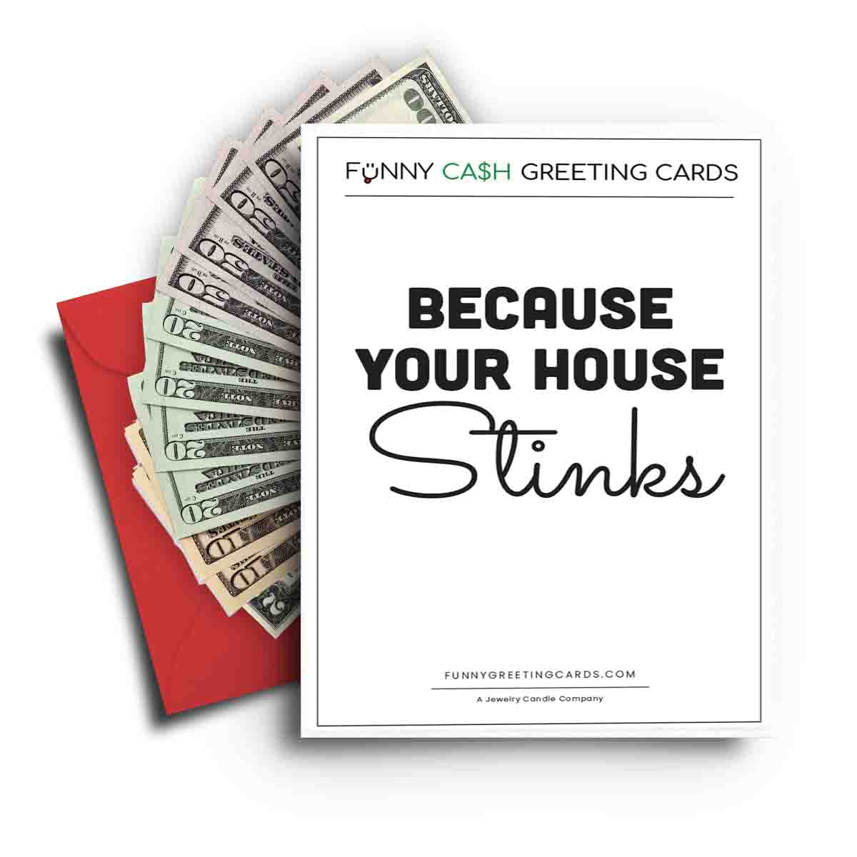 Because Your House Stinks Funny Cash Greeting Cards
