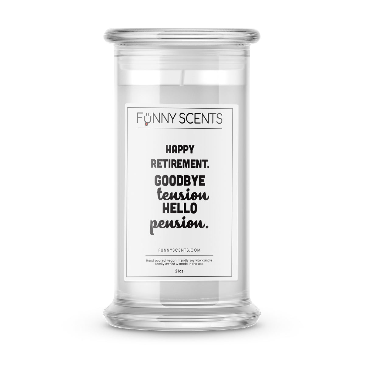 Happy Retirement. Goodbye Tension Hello pension. Funny Candles