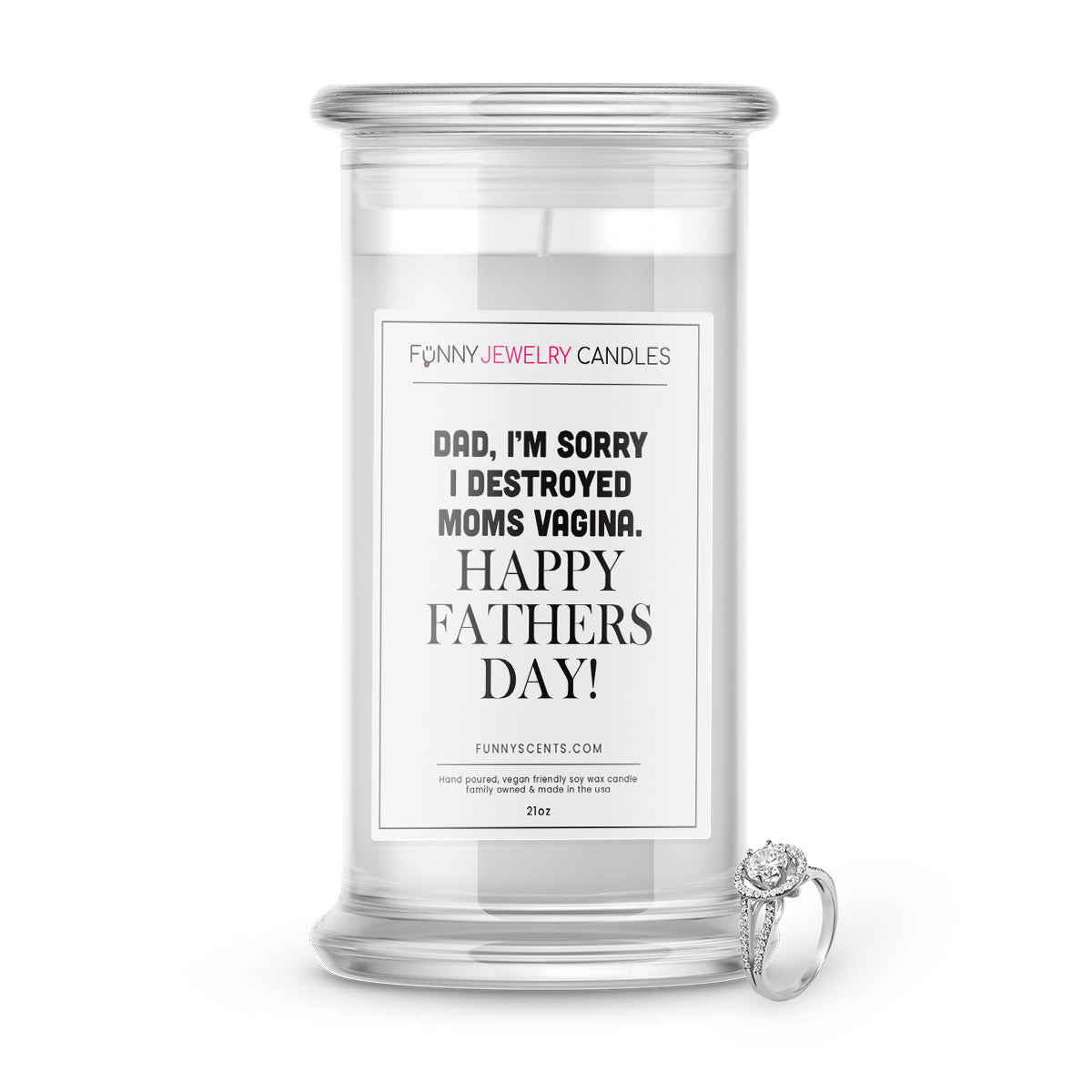Dad, I'm Sorry I Destroyed Moms Vagina. Happy Fathers Day! Jewelry Funny Candles