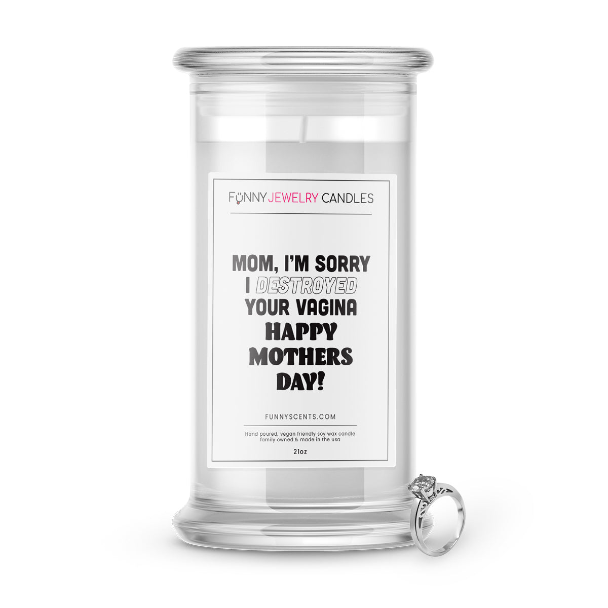 Mom, I'm Sorry I destroyed your vagina. Happy Mothers day! Jewelry Funny Candles