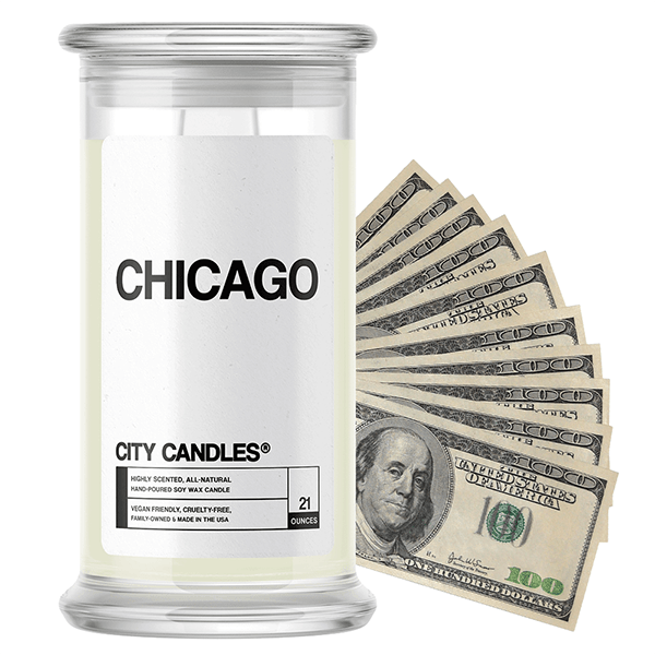Chicago | City Cash Candle®-City Cash Candles®-The Official Website of Jewelry Candles - Find Jewelry In Candles!