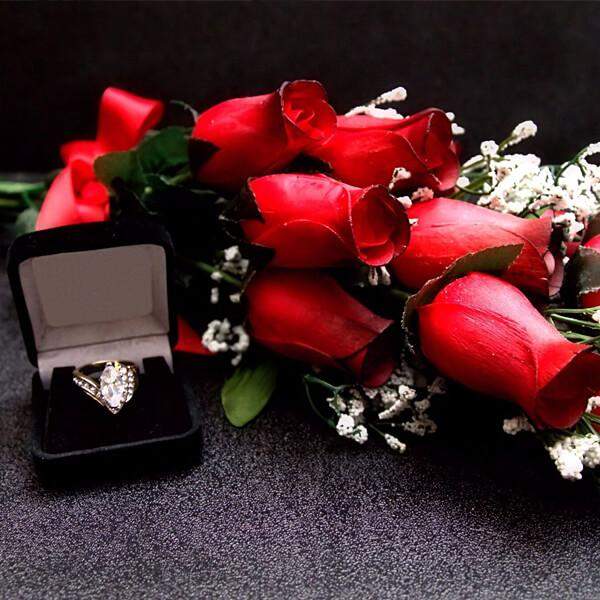 Red & Yellow | Jewelry Roses® Twin Bouquets-Wax Dipped Roses-The Official Website of Jewelry Candles - Find Jewelry In Candles!