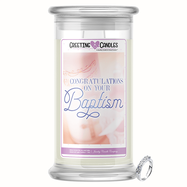 Congratulations On Your Baptism Jewelry Greeting Candle