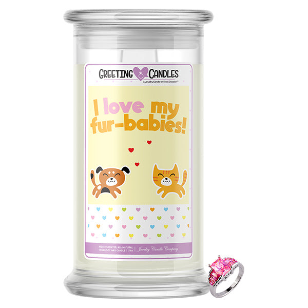 I Love My Fur-Babies! Jewelry Greeting Candles