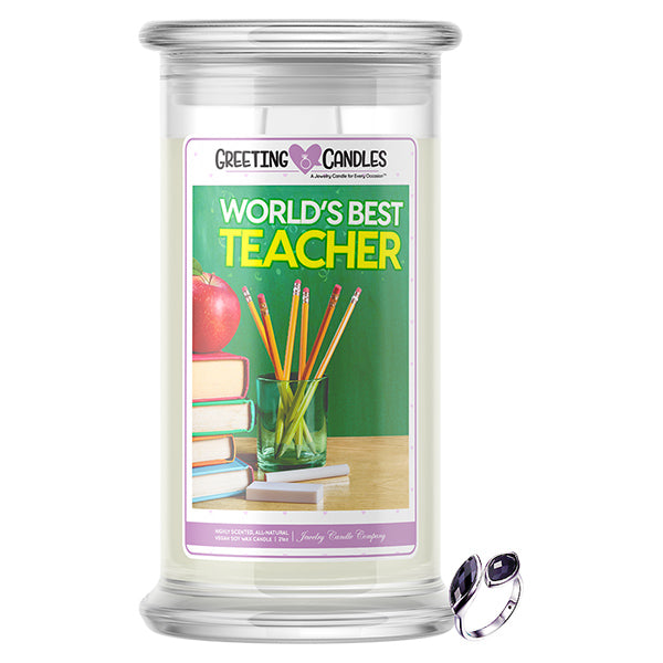 World'S Best Teacher Jewelry Greeting Candles — Jewelry Candles®
