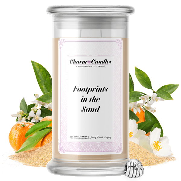 Footprints In The Sand | Charm Candle®-Charm Candles®-The Official Website of Jewelry Candles - Find Jewelry In Candles!