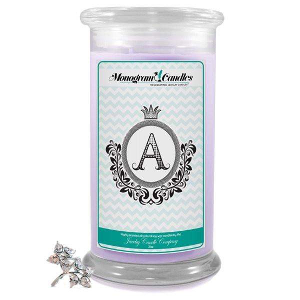 Letter A Monogram Candles-Monogram Candles-The Official Website of Jewelry Candles - Find Jewelry In Candles!
