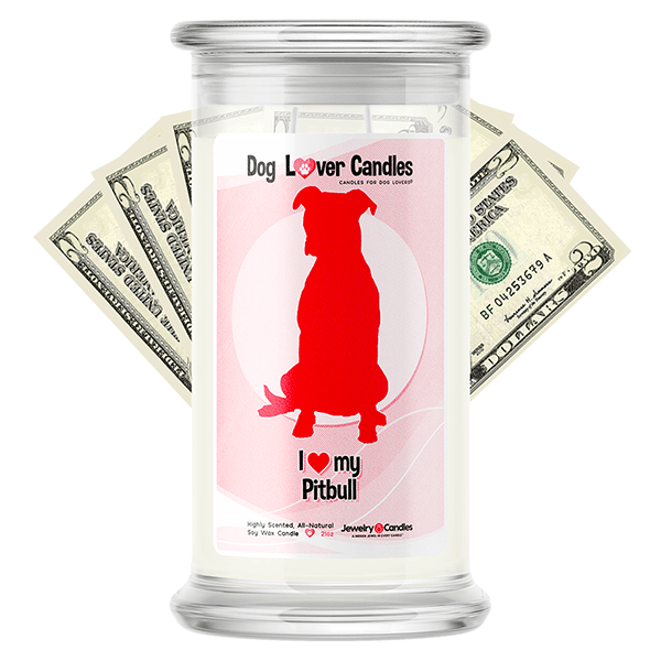 Pitbull Dog Lover Cash Candle