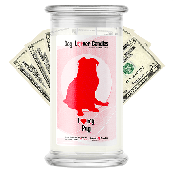 Pug Dog Lover Cash Candle