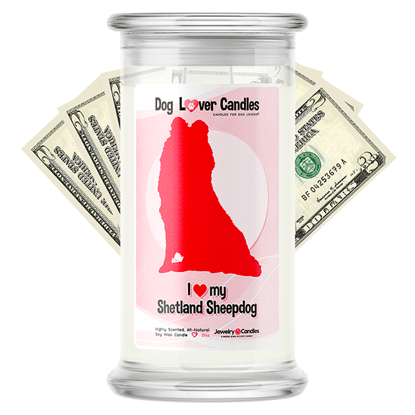 Shetland Sheepdog Dog Lover Cash Candle