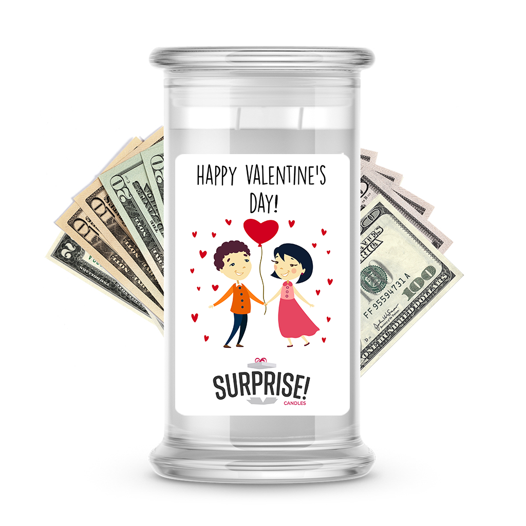 Happy Valentine's Day | Valentine's Day Surprise Cash Candles