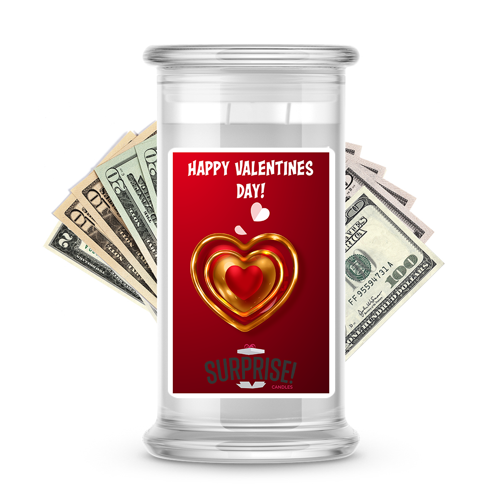 Happy Valentine's Day | Valentine's Day Surprise Cash Candles