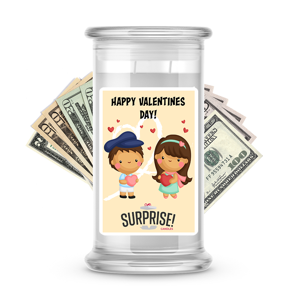 Happy Valentine's Day | Valentine's Day Surprise Cash Candles
