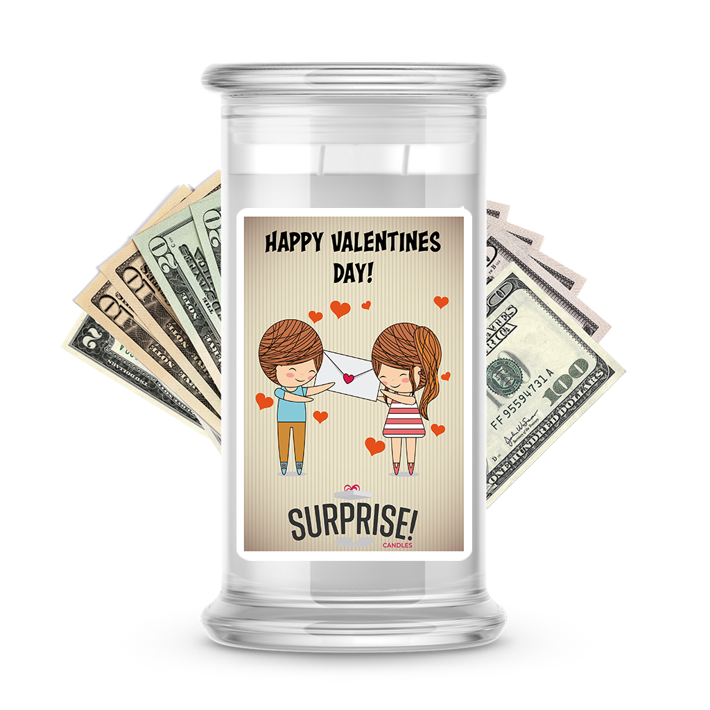 Happy Valentine's Day | Valentine's Day Surprise Cash Candles