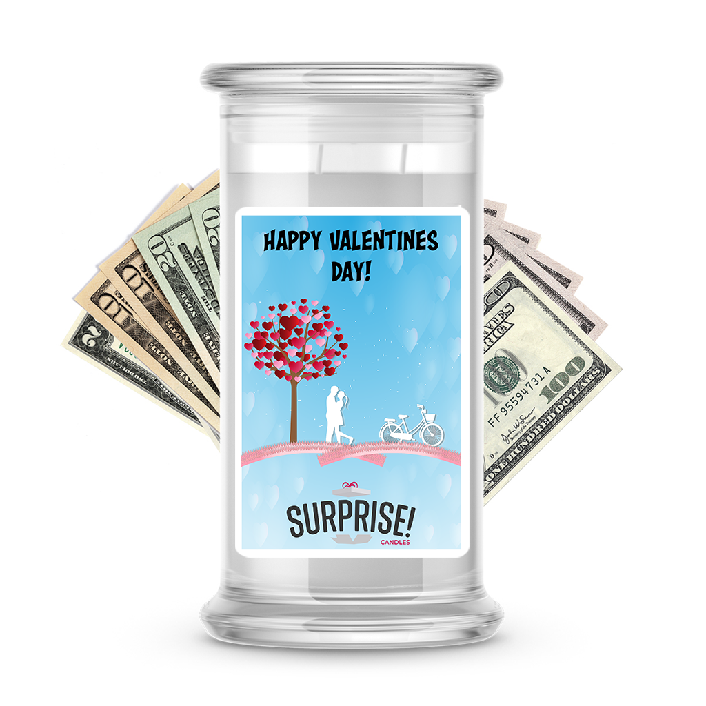 Happy Valentine's Day | Valentine's Day Surprise Cash Candles