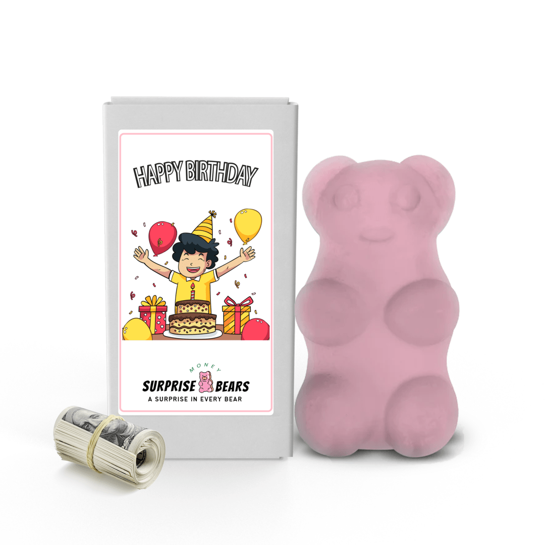 Happy Birthday Cash Surprise Bear