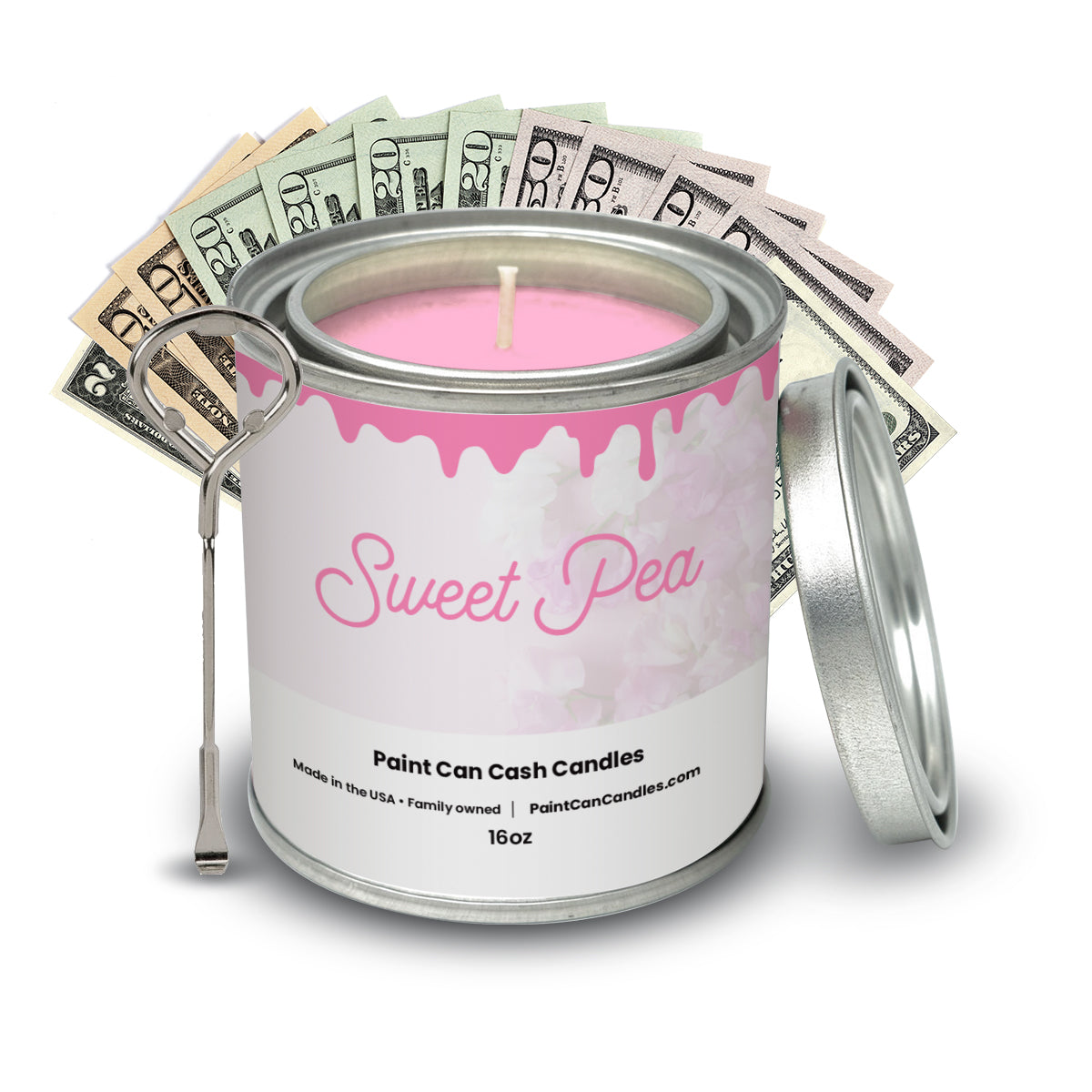sweet pea paint can cash candle